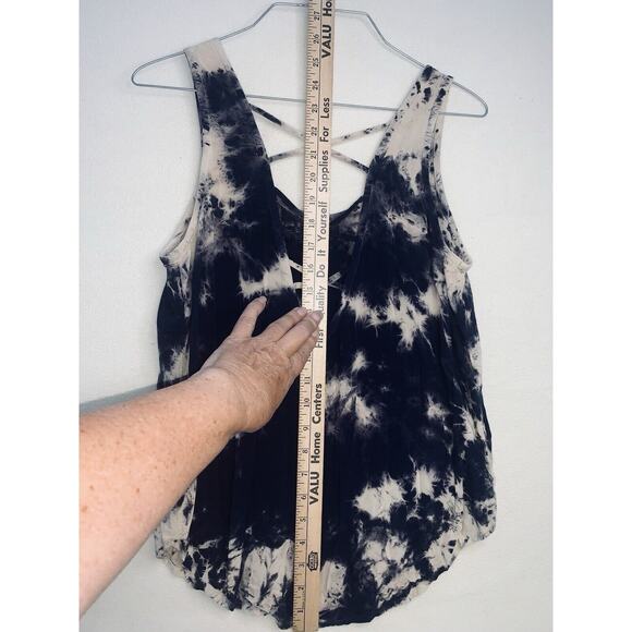 Sz S Forever 21 Tie Dye Top Tank Lattice Back Studs Neckline Boho Hippy Top EUC - Picture 11 of 14